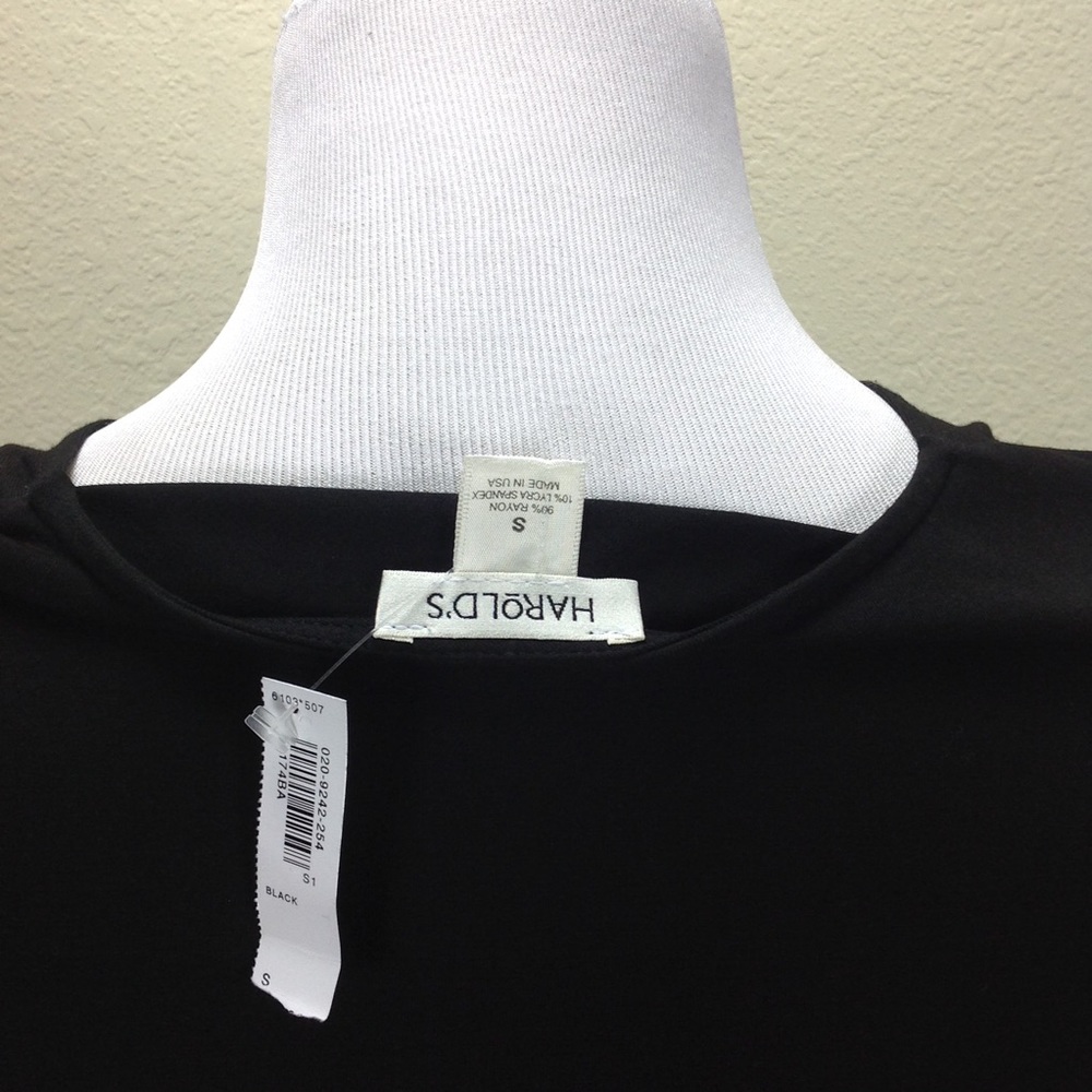 NWT Harold's Black Short Sleeve A-Line Dress - Picture 4 of 5